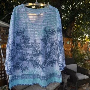 Coral Bay Teal and White Swim Cover-Up